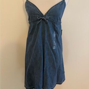 Gap Boho Beach Trendy Chic Blue Denim Mini Dress XS NWT NEW